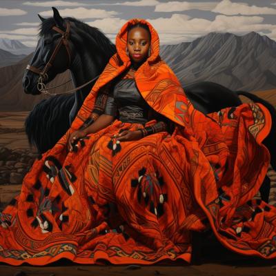 Flue Keeso A Basotho Queen Sitting On Her Throne Next To A Hors Ee987f87 E6e6 48bf A590 A1344a006ab4 Ins Min