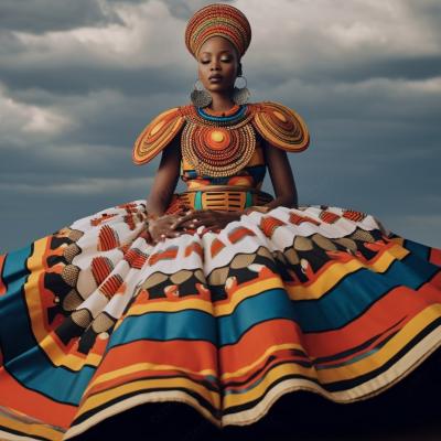 Flue Keeso Wide Shot Of A Ndebele Queen Floating In The Clouds 5ba9d25e 3fe9 4229 Ae0f 6bbf7a0cf68c