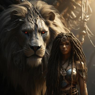 Flue Keeso A Giant Lion With A Black Mane On And A Zulu African 65684e87 A571 437e 8c12 Cc6c6dbbbb17