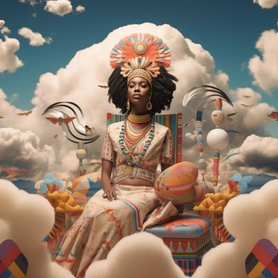 Flue Keeso Wide Shot Of A Ndebele Queen Floating In The Clouds 86d6feb5 1cbe 449b B773 F5fbe0b0b91c